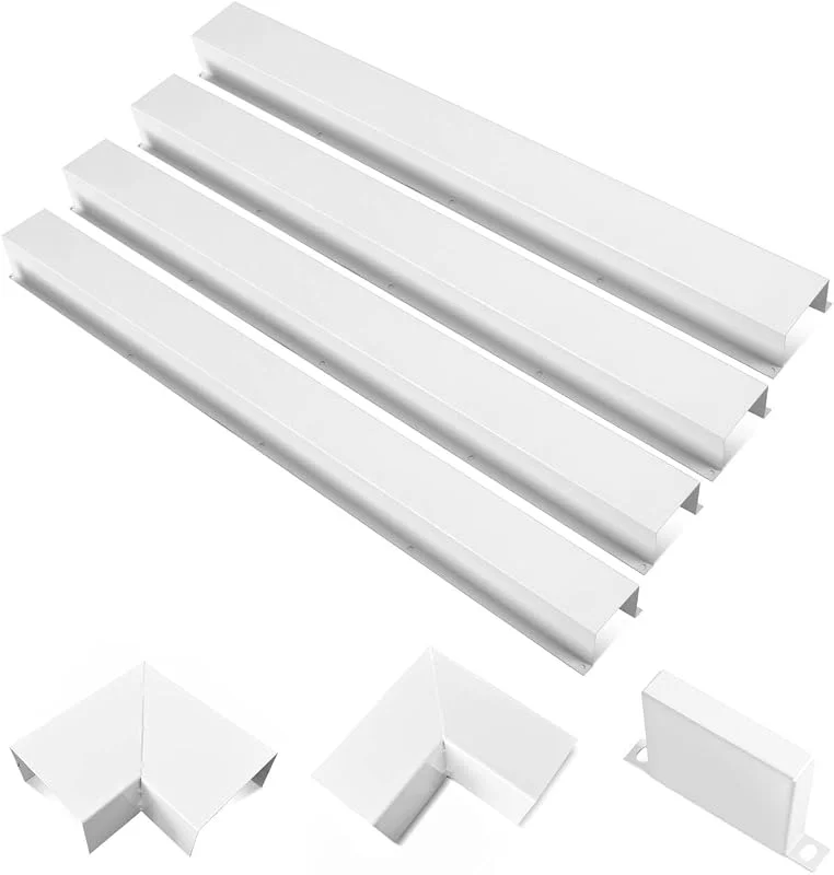 LyPrem 4m L Mini-Split-Metall-Leitungsabdeckung 76mm B, für Klima(Weiß) — Heizung Warmepumpe