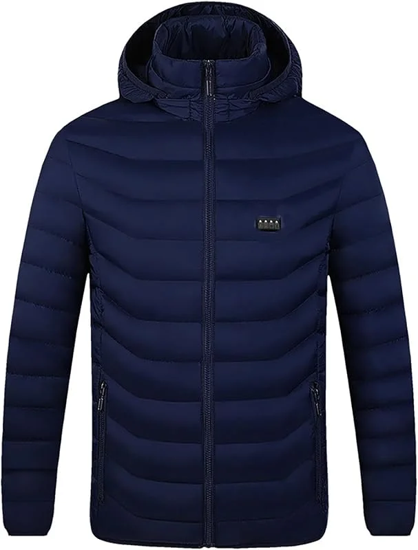 Generisch Herren Steuerung Beheizbare Fleece Kapuzenpullover Lässige Lockere Warme Business Jacke Winter Freizeit Outdoor Bekleidung — Heizkleidung