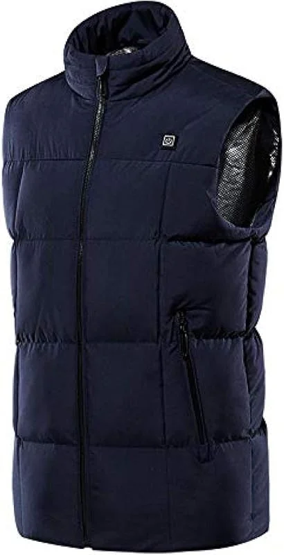 Ärmellose Jacke Mit Beheizter Weste, Einstellbare Temperatur, Beheizte Weste Für Herren, Damen, Elektrische Beheizte Jacke Mit Beheizter USB-Ladeweste, Dark Blue, L — Heizkleidung