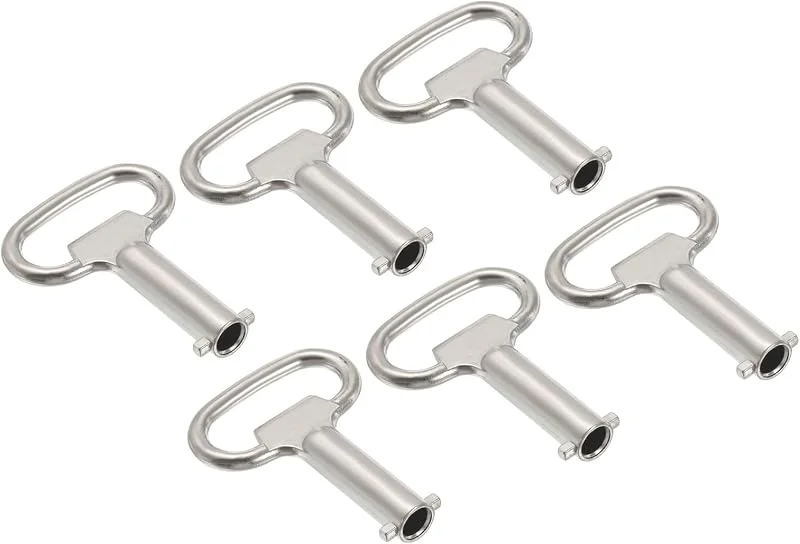 PATIKIL 13.5x6mm Steckdose Spannschlüssel 6 Pack Elektrisch Kabinett Gas Wasser Meter Schlüssel für Aufzug Heben Tür Paneel Schloss Silber — Heizung Warmepumpe