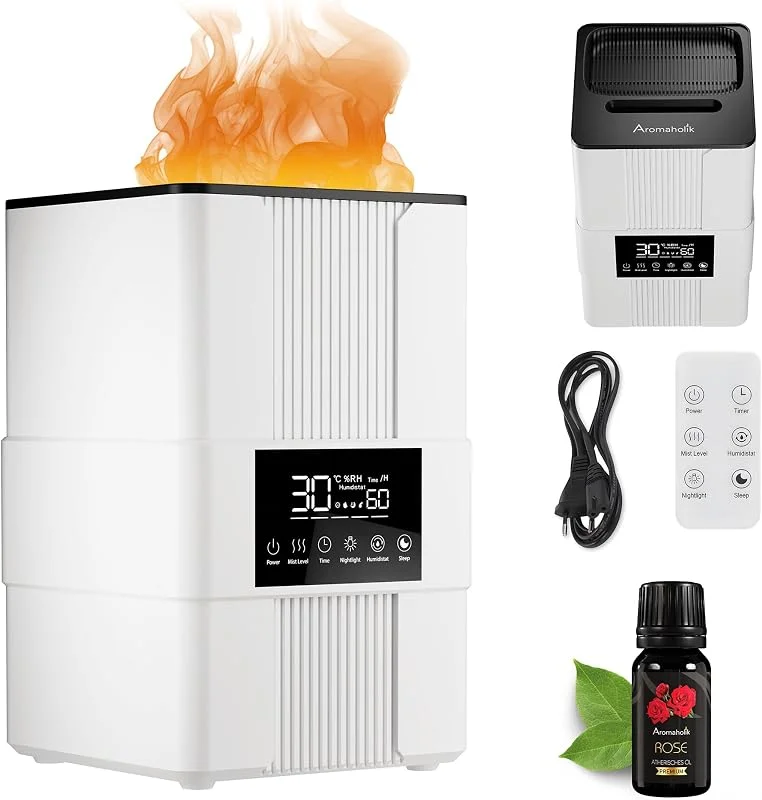 Premium Aroma Diffuser für Ätherische Öle, Aromadiffusor - Luftbefeuchter, Ultraschall, Aromatherapie, Schlafzimmer, Büro, BPA Free, 3, 5 L, Weiß, Varma