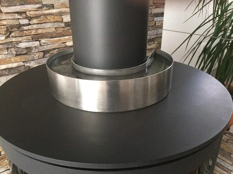 Luftbefeuchter Edelstahl - für Kaminofen mit Ofrohr 160mm und kleiner