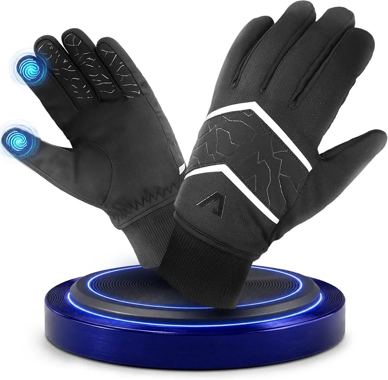 Alpensattel Polartherm Fahrradhandschuhe, Fahrrad Handschuhe 100% Wind- und Wasserdicht, Winterhandschuhe für Damen & Herren, Warme Hände bis -10 Grad + Touchscreen Funktion S-XXL — Heizkleidung
