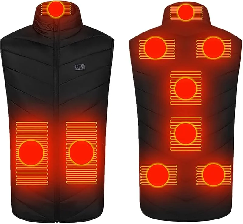 Battnot Heizweste - Beheizbare Weste für Herren Damen, 9 Zonen Elektrischer Beheizte Warme Weste, Winterjacke Beheizbare Jacke Steppweste, Heizjacke Mit Heizung für Outdoor (Ohne Powerbank) — Heizkleidung