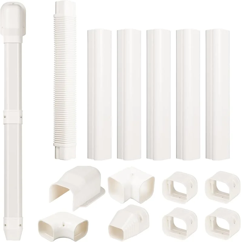 7, 6 cm 3 m Mini Split Line Set Abdeckung Dekorative PVC-Rohrabdeckung Kit Weiß — Heizung Warmepumpe
