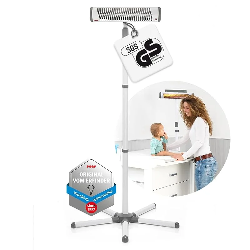 reer EasyHeat Flex Wickeltisch-Wärmestrahler Baby, 500 W, Standgerät, Weiß — Heizung Warmepumpe