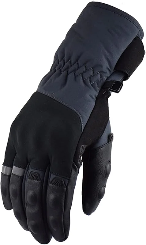 HB1 Baumwolle Lange Motorradhandschuhe wasserdichte Motorradhandschuhe Winter Warmer Handschuh Für Motorradfahrer Anti-Drop Atmungsaktiv und Knöchelschutz, Gray, L(palm9cm) — Heizkleidung