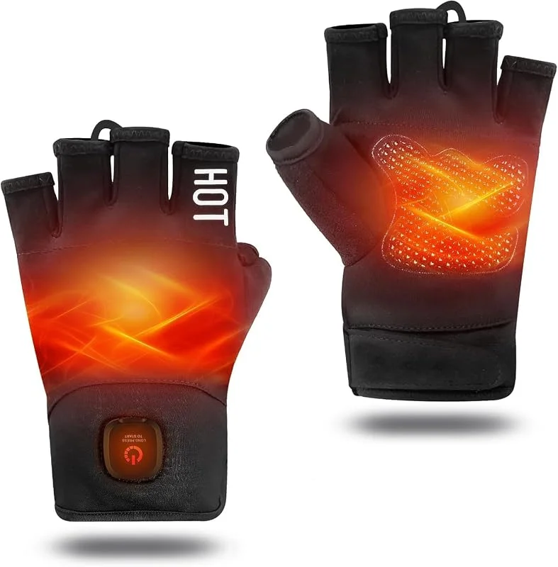 Beheizte Handschuhe, fingerlos, für Damen, Herren, Arbeit, Touchscreen-Handschuhe für den Winter, kaltes Wetter, wiederaufladbar, elektrisch (S) — Heizkleidung