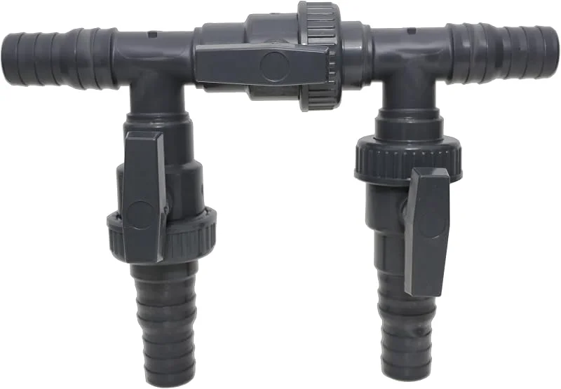 HAF 3 Wege Solarweiche, 3 Wege Ventil mit Absperrhahn, 4-Teiliges Bypass Set mit 32mm & 38mm Schlauchtüllen zum Anschluss von Solarkollektor, Poolheizung, Wärmepumpe, Heizmatte oder Sandfilteranlage — Heizung Warmepumpe
