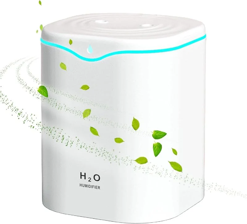 Luftbefeuchter für den Raum, USB-Luftbefeuchter, 2 l, Luftreiniger, tolle Nebelbefeuchter, reine Luftreiniger, Luftbefeuchter für Schlafzimmer, Noc Licht