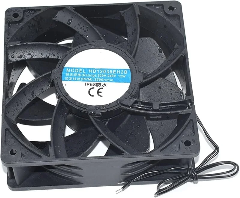 12cm 12038 DC12V DC24V DC48V 220V-240V IP68 Wasserdichter industrieller Ultraschall-Luftbefeuchter, Kühlung, Doppellager-Lüfter
