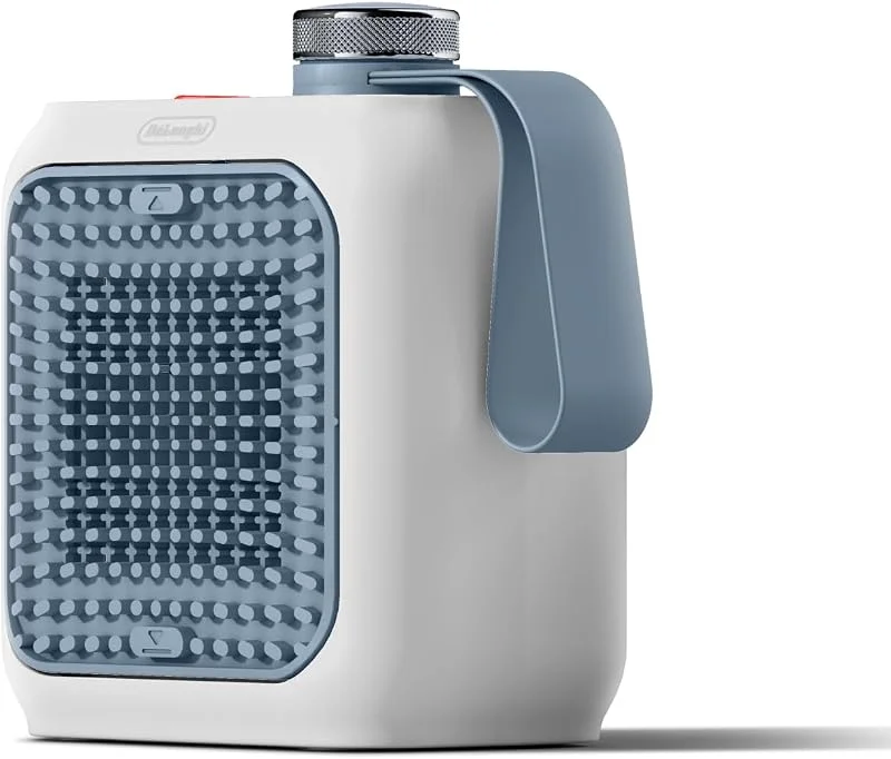 De'Longhi Capsule Desk - Keramik-Heizlüfter, Energiesparender Heizlüfter, Sofortige Wärme, Leise, Automatische Abschaltung bei Umkippen, 360 W, Blau (HFX10B03.LB) — Heizung Warmepumpe