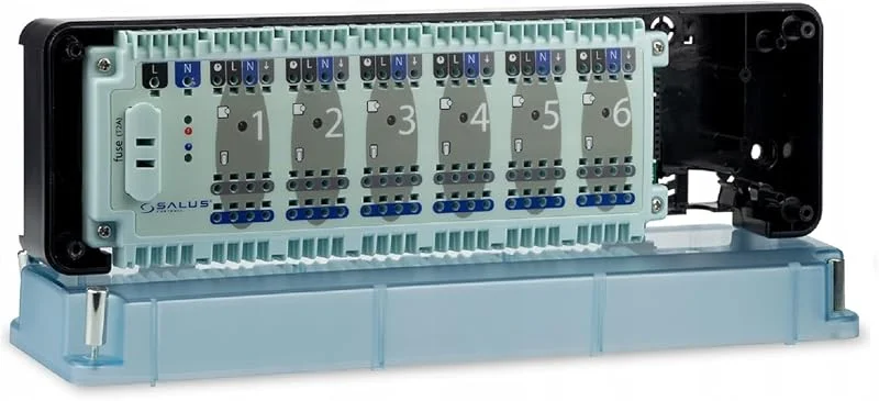 Regelklemmleiste, 230 V, für 6 Raumthermostate and 24 Stellantriebe — Heizung Warmepumpe